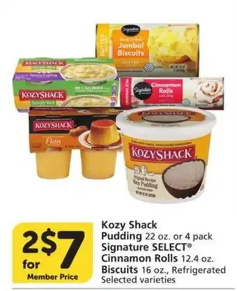 Kozy Shack Pudding or Signature SELECT Cinnamon Rolls or Biscuits