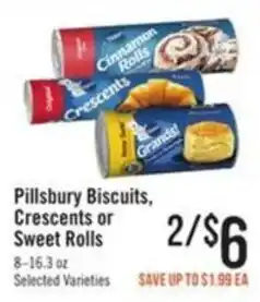 Haggen Food Pillsbury Biscuits, Crescents or Sweet Rolls offer
