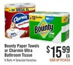 Haggen Food Bounty Paper Towels or Charmin Ultra Bathroom Tissue offer