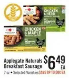 Haggen Food Applegate Naturals Breakfast Sausage offer