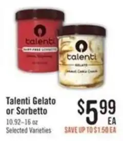 Haggen Food Talenti Gelato or Sorbetto offer