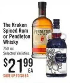 Haggen Food The Kraken Spiced Rum or Pendleton Whisky offer