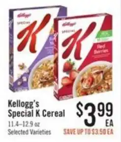 Haggen Food Kellogg's Special K Cereal offer