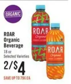 Haggen Food Roar organic beverage offer