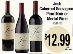 Big Saver Foods Josh Cabernet Sauvignon Pinot Noir or Merlot Wine offer