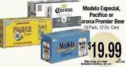 Big Saver Foods Modelo Especial, Pacifico or Corona Premier Beer offer