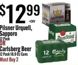 Jons International Pilsner urquell, sapporo or carlsberg beer offer