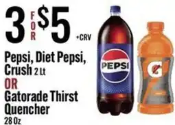 Jons International Pepsi, diet pepsi, crush or gatorade thirst quencher offer
