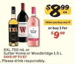 Winn Dixie XXL 750 mL or Sutter Home or Woodbridge 1.5 L offer