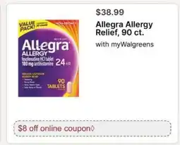 Walgreens Allegra Allergy Relief, 90 ct offer