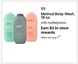 Walgreens Method Body Wash, 18 oz offer