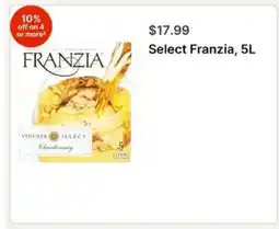 Walgreens Select Franzia, 5L offer