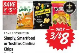 Rouses Simply, Smartfood or Tostitos Cantina Chips offer