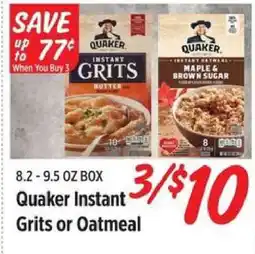 Rouses Quaker Instant Grits or Oatmeal offer