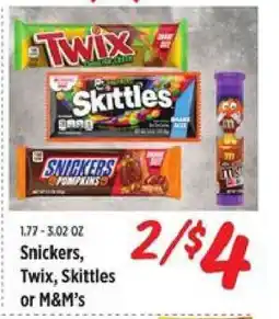 Rouses Snickers, Twix, Skittles or M&M's offer