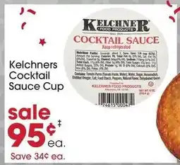 Giant Eagle Kelchners Cocktail Sauce Cup offer