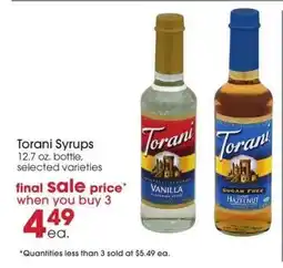 Giant Eagle Torani Syrups offer