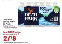 Giant Eagle Deer Park Spring Water 24 Pack offer