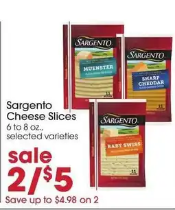 Giant Eagle Sargento Cheese Slices offer