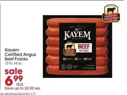 Giant Eagle Kayem Certified Angus Beef Franks offer