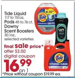Giant Eagle Tide Liquid, Pods, Downy Scent Boosters offer