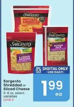Albertsons Sargento Shredded or Sliced Cheese offer