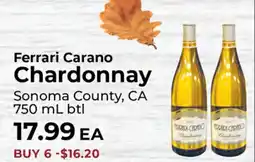 Sunset Foods Ferrari Carano Chardonnay offer