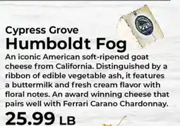 Sunset Foods Cypress Grove Humboldt Fog offer