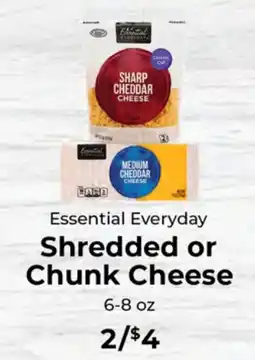 Sunset Foods Essential Everyday Shredded or Chunk Cheese offer