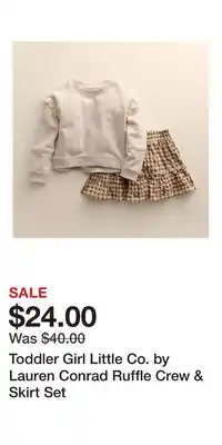 Kohl's Toddler Girl Little Co. by Lauren Conrad Ruffle Crew & Skirt Set offer