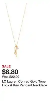 Kohl's LC Lauren Conrad Gold Tone Lock & Key Pendant Necklace offer