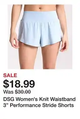 Dick's Sporting Goods DSG Women's Knit Waistband 3 Performance Stride Shorts offer