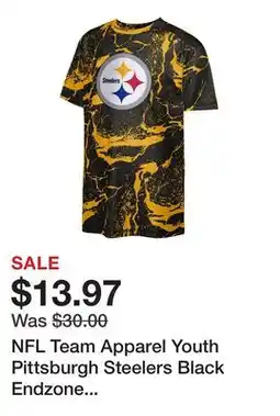 Dick's Sporting Goods NFL Team Apparel Youth Pittsburgh Steelers Black Endzone Sublimation T-Shirt offer