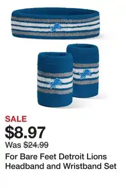 Dick's Sporting Goods For Bare Feet Detroit Lions Headband and Wristband Set offer