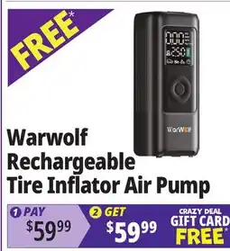 Ocean State Job Lot Warwolf Rechargeable Tire Inflator Air Pump offer