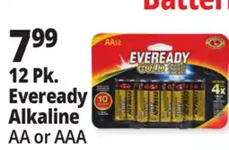 Ocean State Job Lot 12 Pk. Eveready Alkaline AA or AAA offer