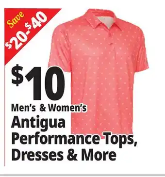 Ocean State Job Lot Men's & Women's Antigua Performance Tops, Dresses & More offer