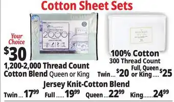 Ocean State Job Lot Cotton Sheet Sets offer