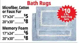 Ocean State Job Lot Microfiber, Cotton or Faux Fur offer