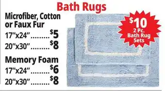 Ocean State Job Lot Microfiber, Cotton or Faux Fur offer