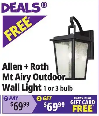 Ocean State Job Lot allen + roth Mt Airy 1-Light Outdoor Wall Light Black offer