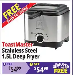 Ocean State Job Lot Toastmaster Stainless Steel 1.5L Deep Fryer offer