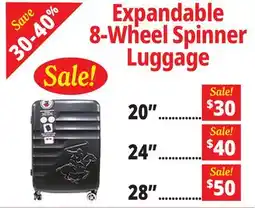 Ocean State Job Lot Expandable 8-Wheel Spinner Luggage offer