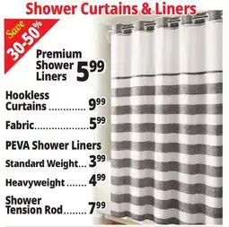 Ocean State Job Lot Shower Curtains & Liners Premium Shower Liners offer