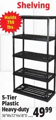 Ocean State Job Lot Maxit 5-Tier Heavy-Duty Plastic Shelving Unit offer