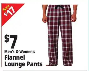 Ocean State Job Lot Men's & Women's Flannel Lounge Pants offer