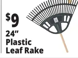 Ocean State Job Lot 24 Plastic Leaf Rake with Foam Grip Handle offer
