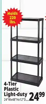 Ocean State Job Lot Maxit 4-Tier Plastic Shelving Unit 48 offer