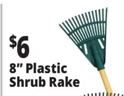 Ocean State Job Lot 8 Plastic Shrub Rake with Wooden Handle offer