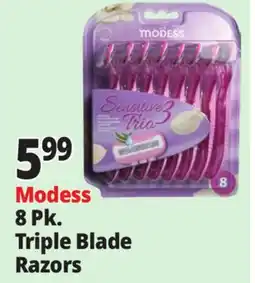 Ocean State Job Lot Modess 8 Pk. Triple Blade Razors offer